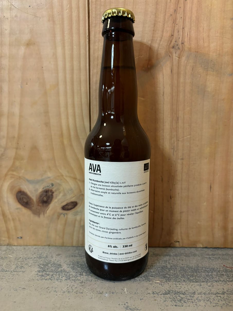 AVA Citron + Gingembre 6° Hard Kombucha 33cl Sud-Ouest France