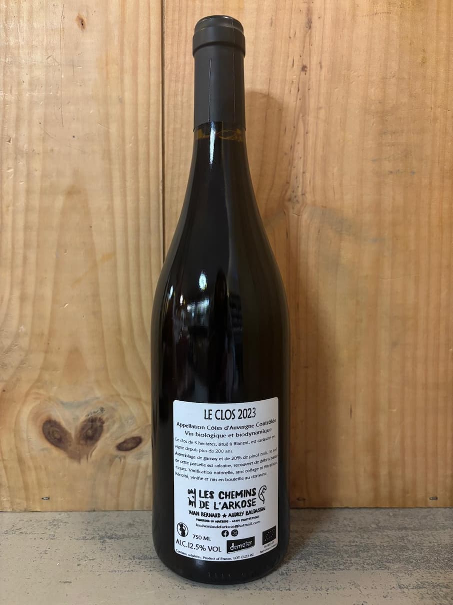 CHEMINS DE L'ARKOSE Le Clos 2023 Côtes d'Auvergne 75cl Rouge