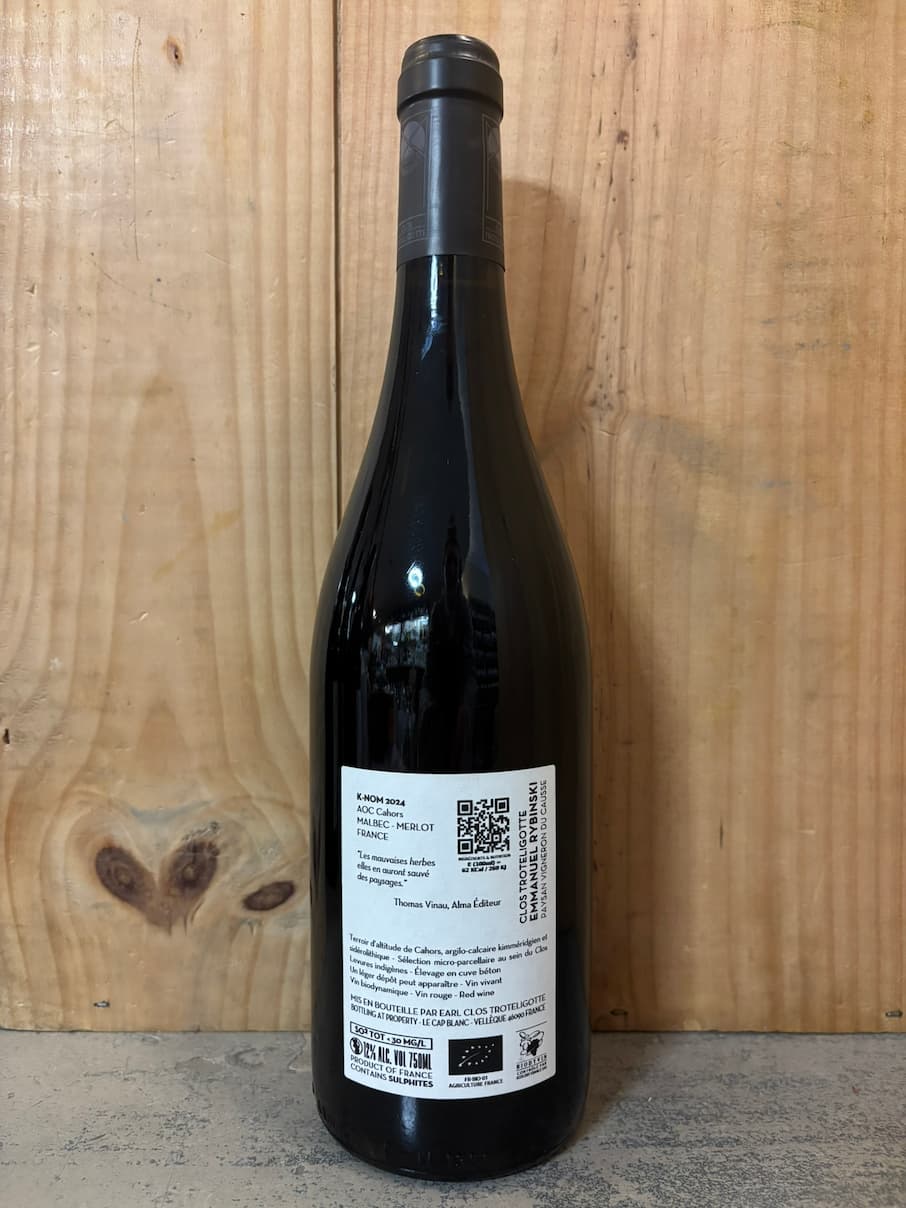 CLOS TROTELIGOTTE K-Nom 2024 Cahors 75cl Rouge