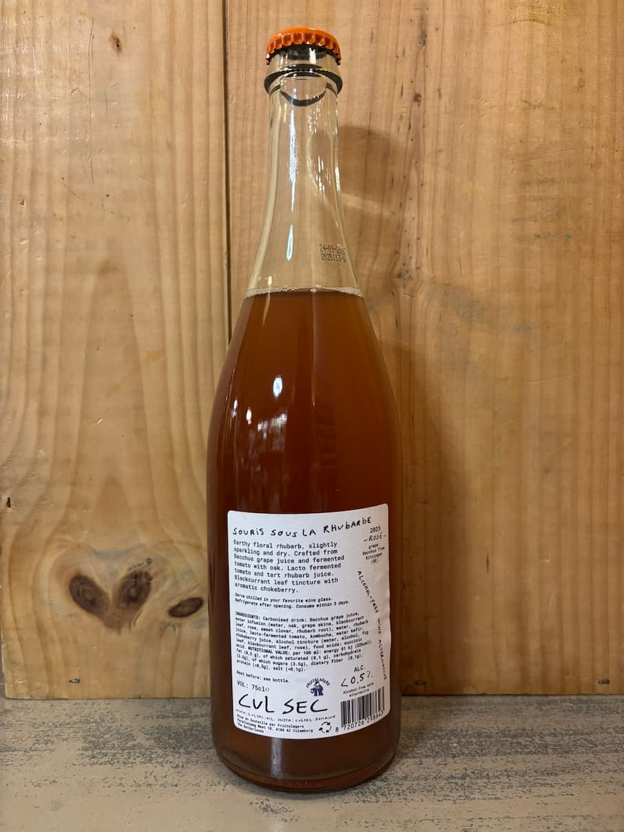 CUL SEC Souris sous la Rhubarbe 2025 75cl Boisson <0,5 % Sans Alcool (NL) Rosé