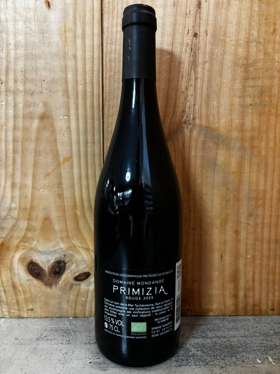 Domaine MONDANGE Primizia 2025 IGP Île de Beauté Corse 75cl Rouge