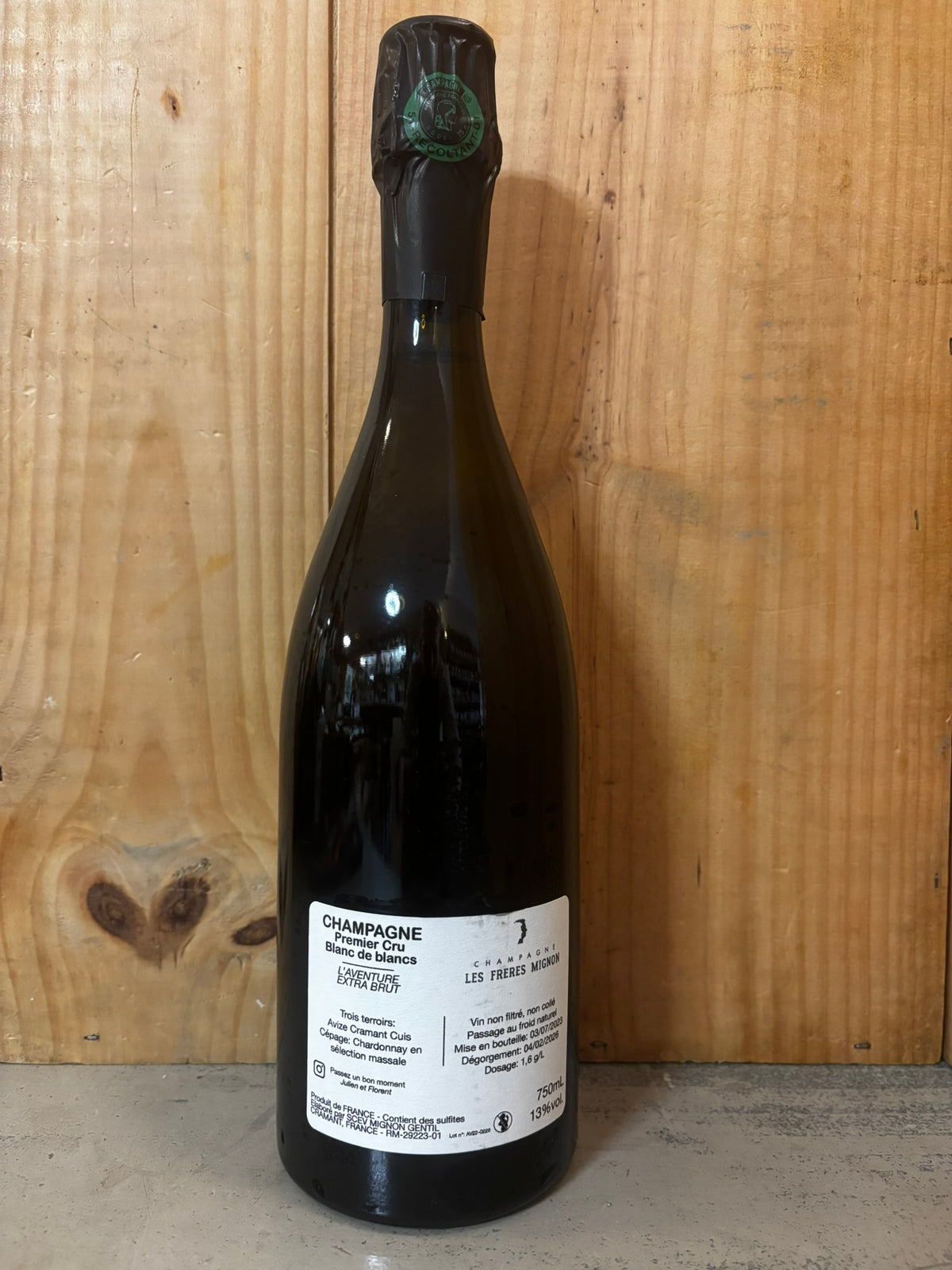 FRERES MIGNON L'Aventure Premier Cru Blanc Extra Brut base2022 Champagne 75cl Blanc - 2Sem 2026