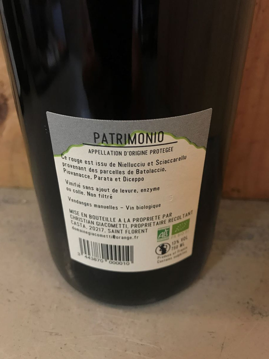 GIACOMETTI Cru des Agriates 2020 Patrimonio Corse 75cl Rouge
