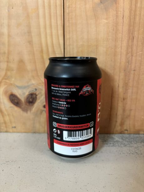 GREENWITCH Red Isn't Dead Red Ale 7,2° 33cl Sud-Ouest France