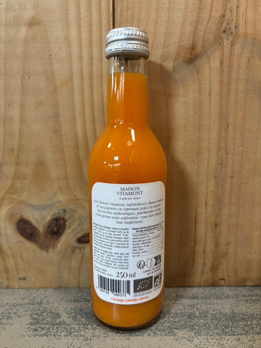 MAISON VITAMONT Orange/Carotte/Citron 25cl Pur Jus de Fruit