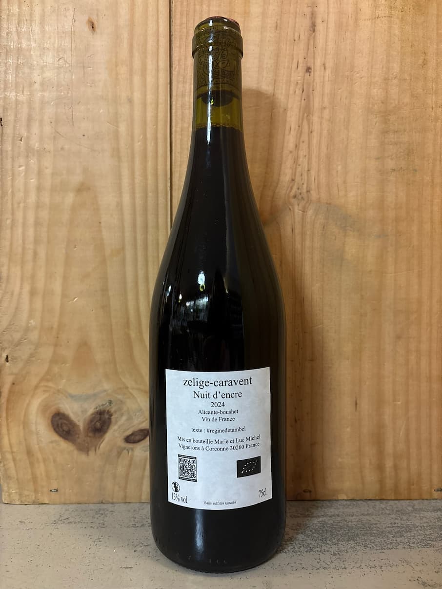 ZELIGE CARAVENT Nuit d'Encre 2024 Vin de France (Pic Saint Loup) 75cl Rouge