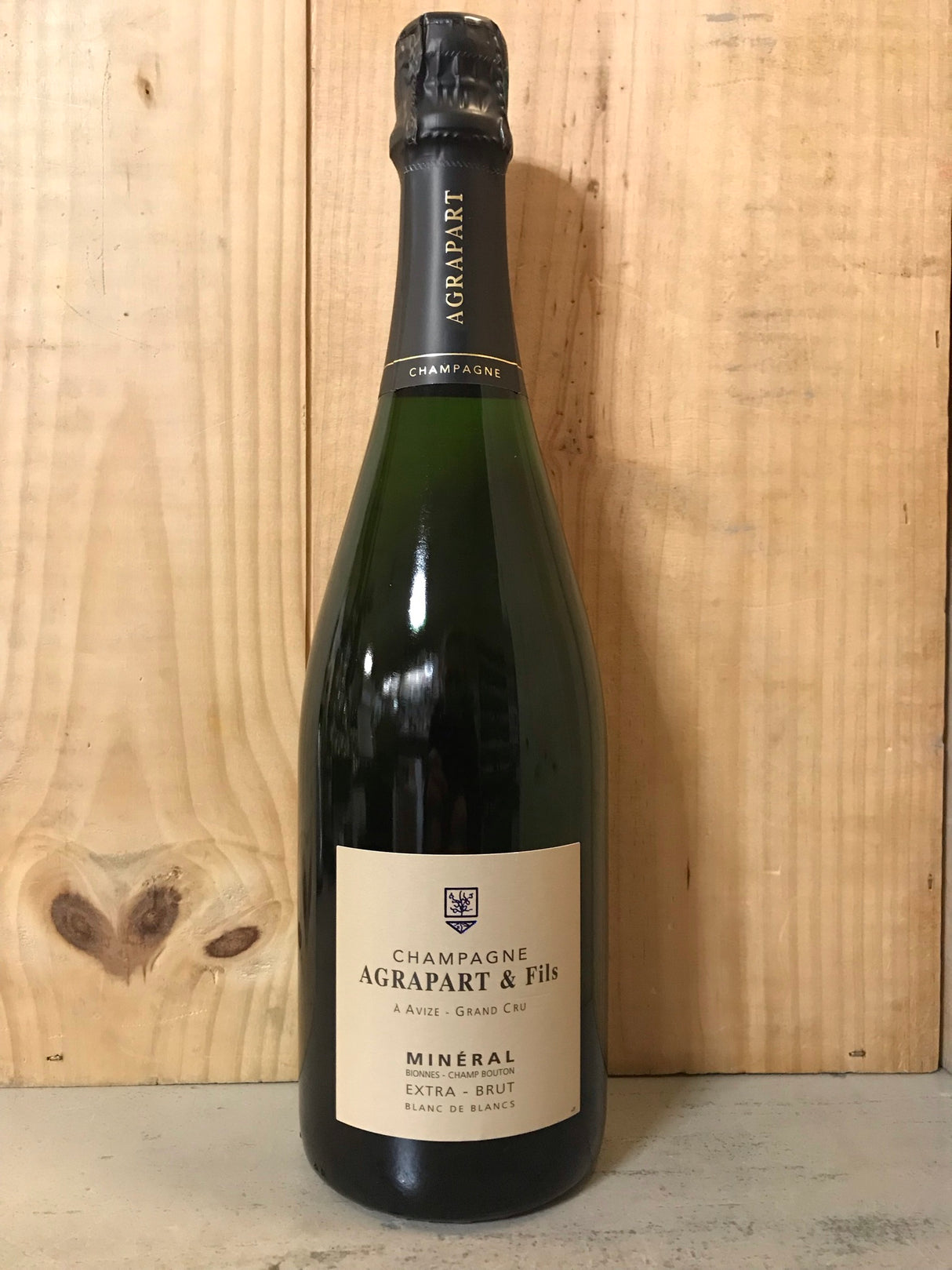 AGRAPART Minéral 2015 Bionnes - Champ Bouton Blanc de Blancs Champagne Grand Cru Avize Extra Brut 75cl Blanc