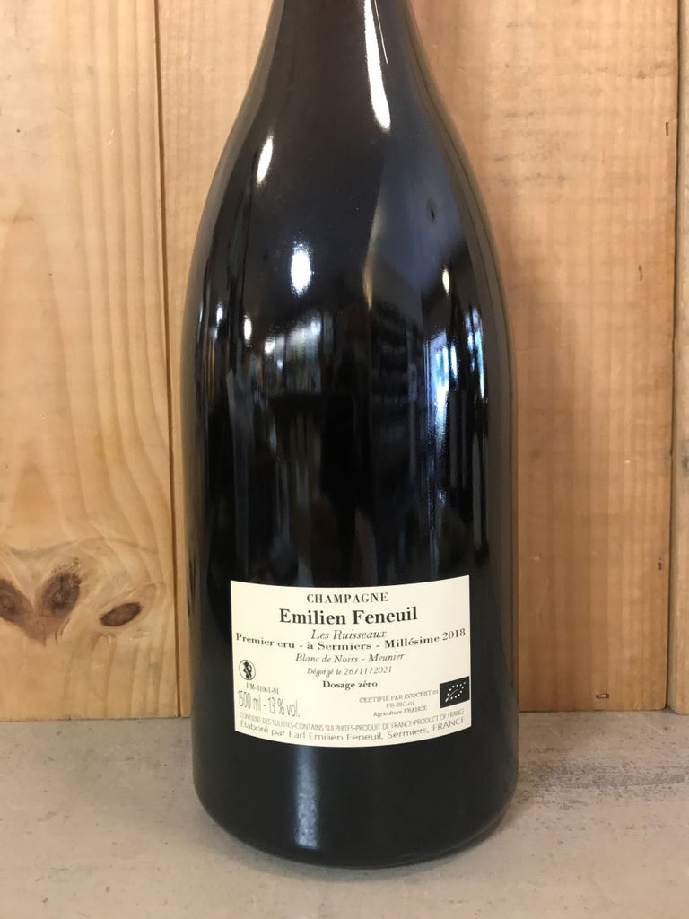 EMILIEN FENEUIL Les Ruisseaux 2018 Blanc de Noirs 1er Cru Champagne Brut Nature 150cl Magnum Blanc - 1Sem 2023