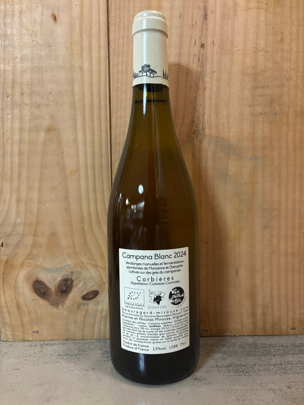BEAUREGARD MIROUZE Campana 2024 Corbières 75cl Blanc