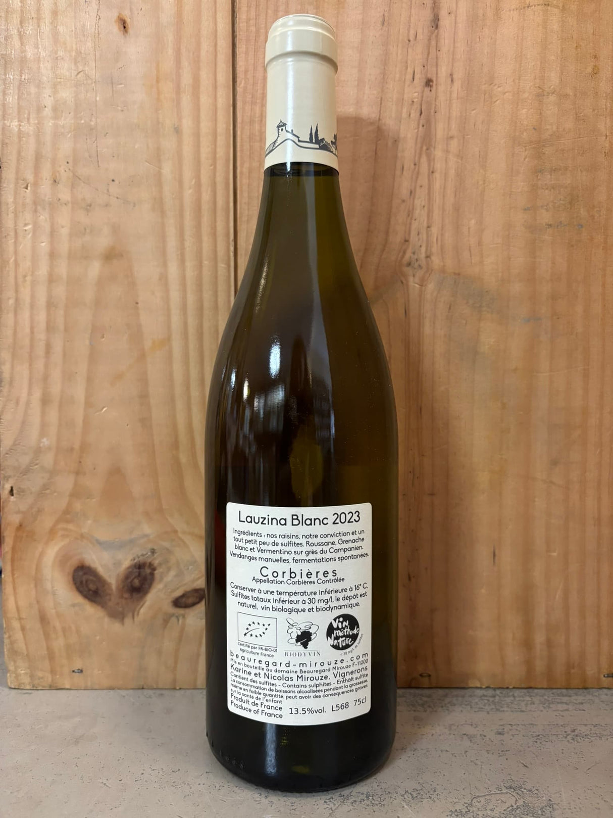 BEAUREGARD MIROUZE Lauzina 2023 Corbières 75cl Blanc