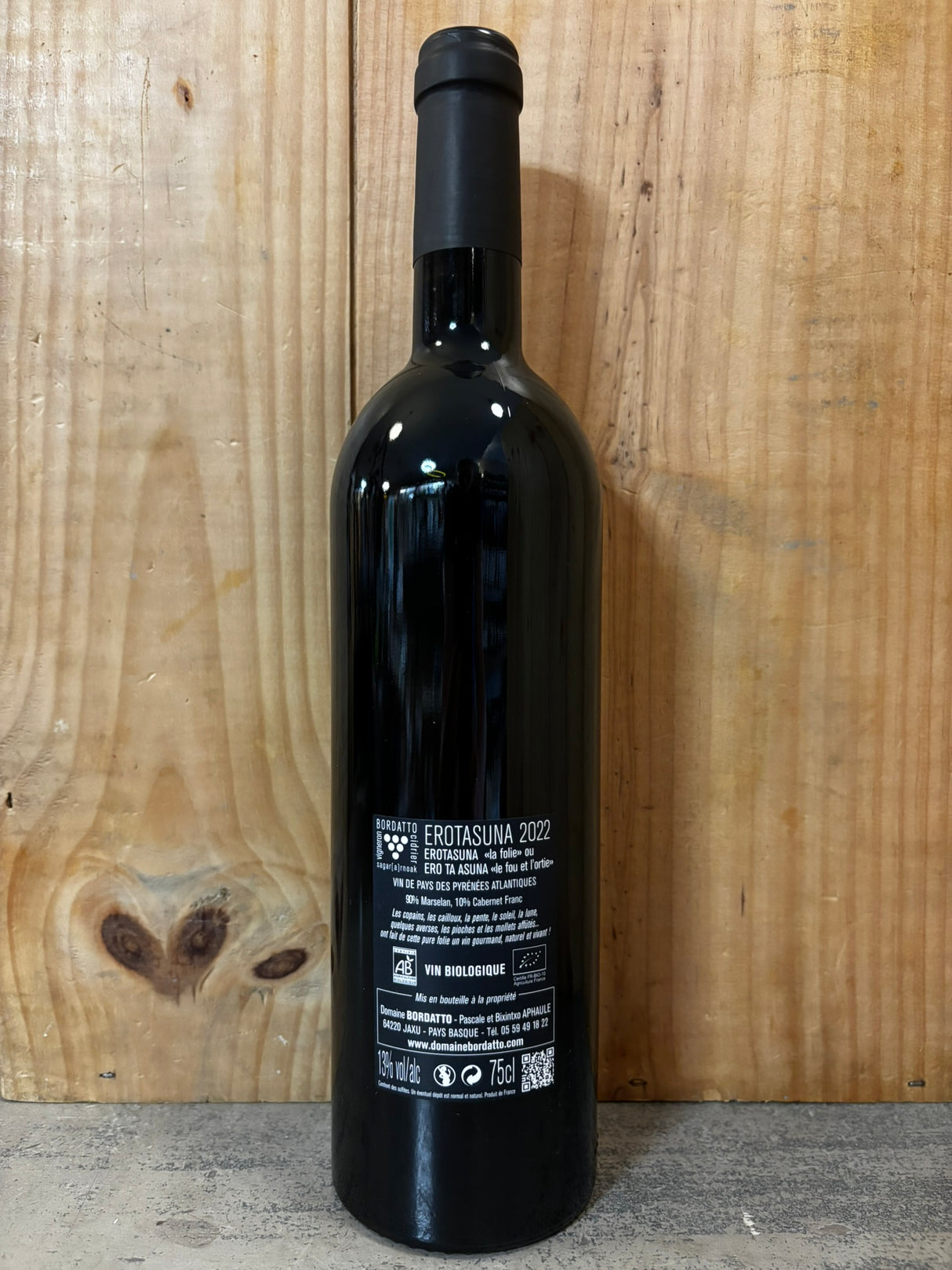 BORDATTO Erotasuna 2022 IGP Pyrénées Atlantiques (Pays Basque) 75cl Rouge