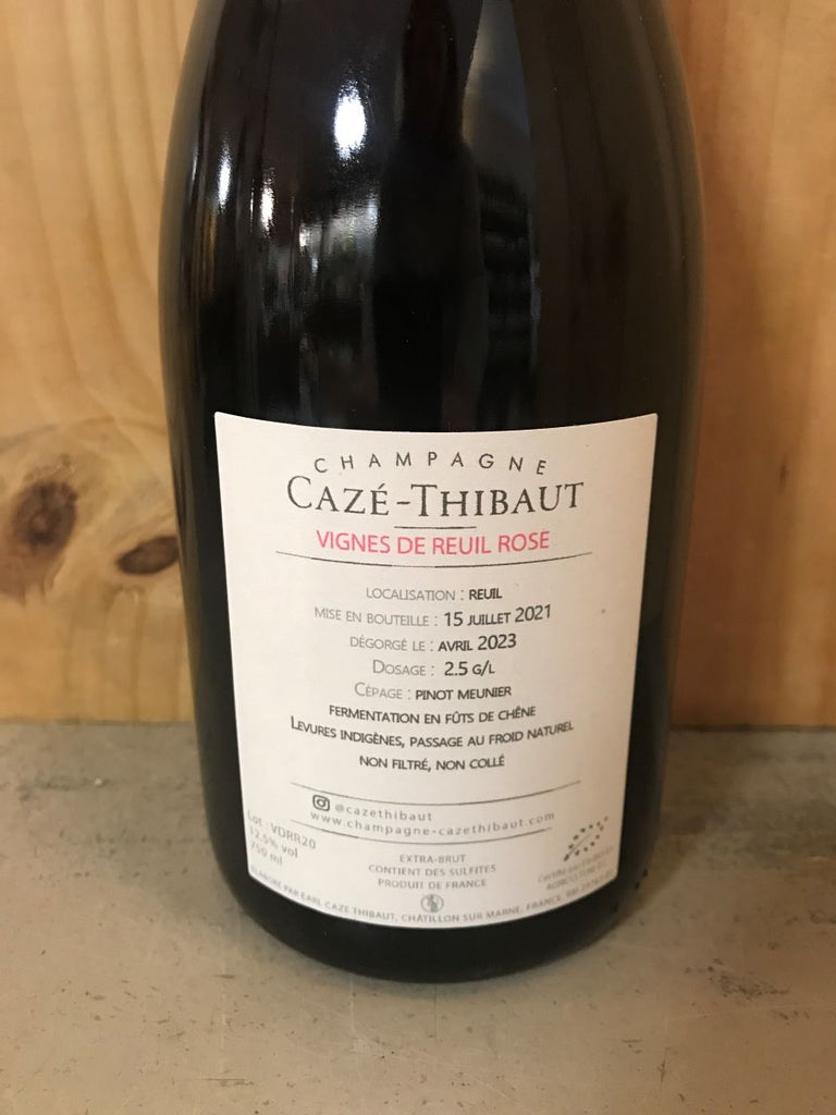 CAZE-THIBAUT Vignes de Reuil 2020 Champagne Extra Brut 75cl Rosé
