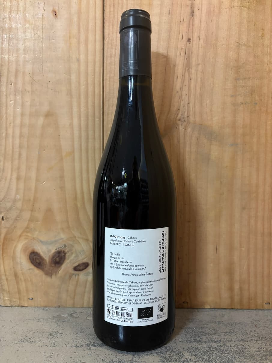 CLOS TROTELIGOTTE K-Pot' 2023 Cahors 75cl Rouge