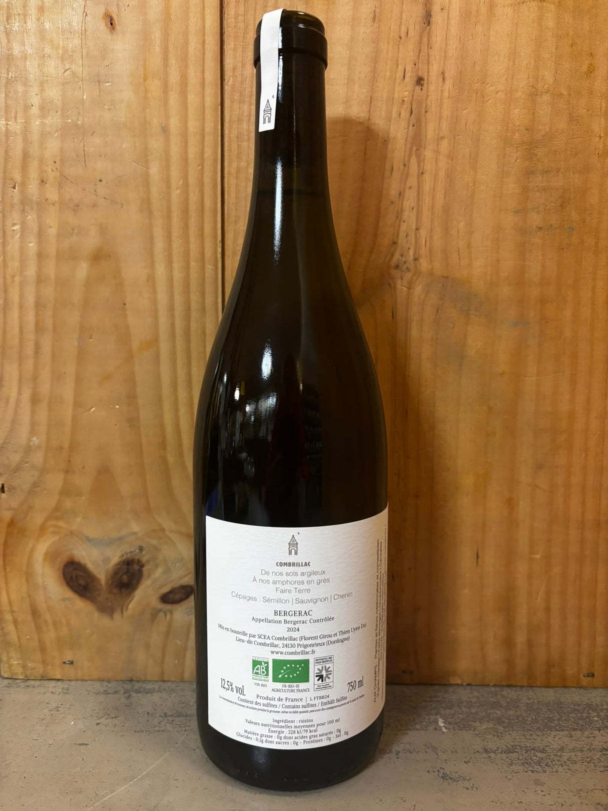 COMBRILLAC Faire Terre 2024 Bergerac 75cl Blanc