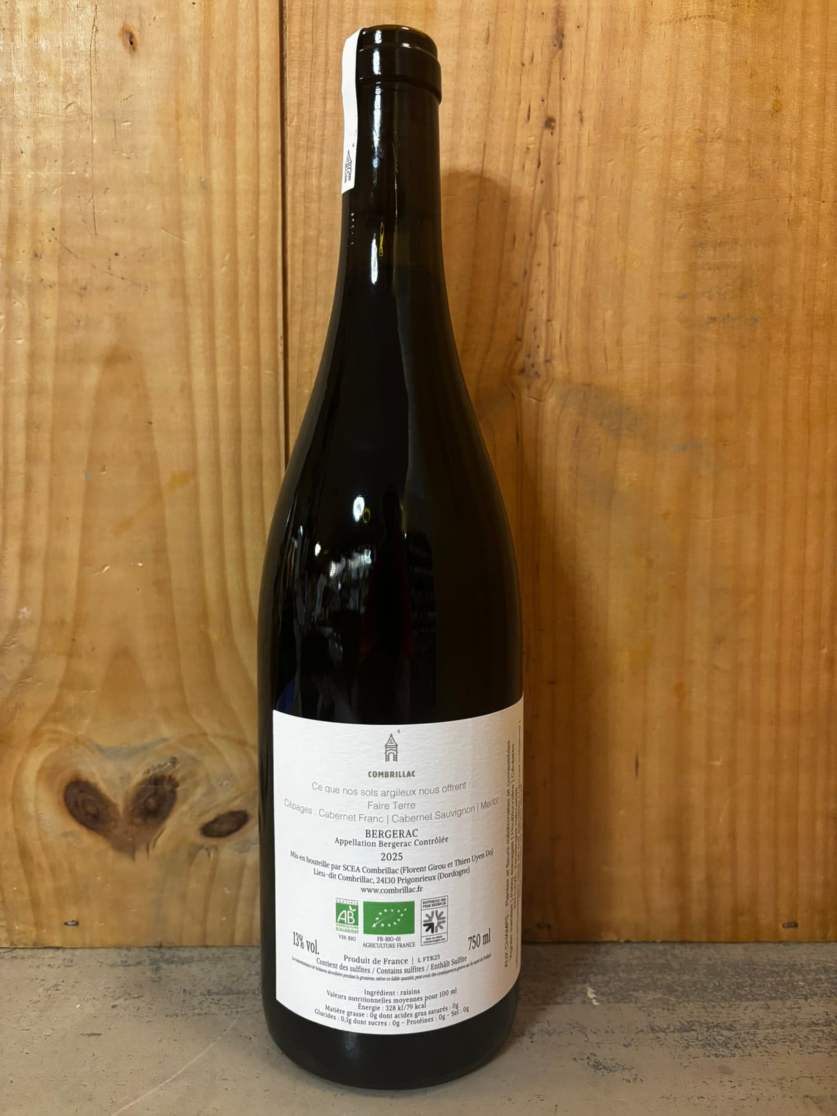COMBRILLAC Faire Terre 2025 Bergerac 75cl Rouge