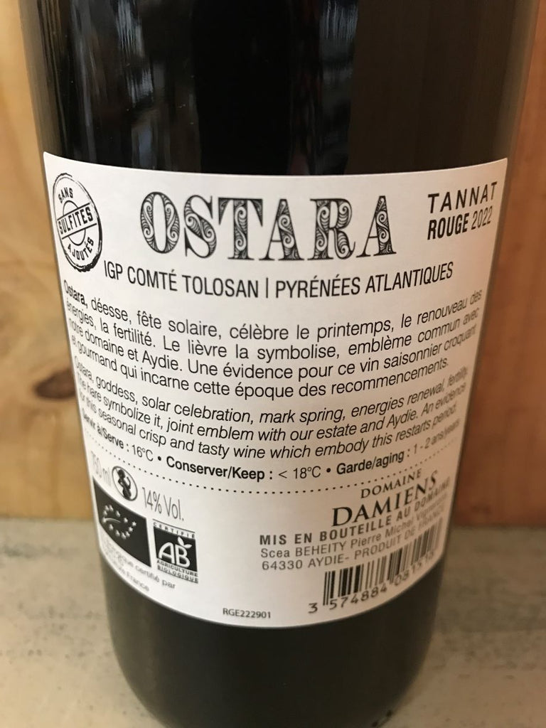 DOMAINE DAMIENS Ostara 2022 IGP Comté Tolosan 75cl Rouge