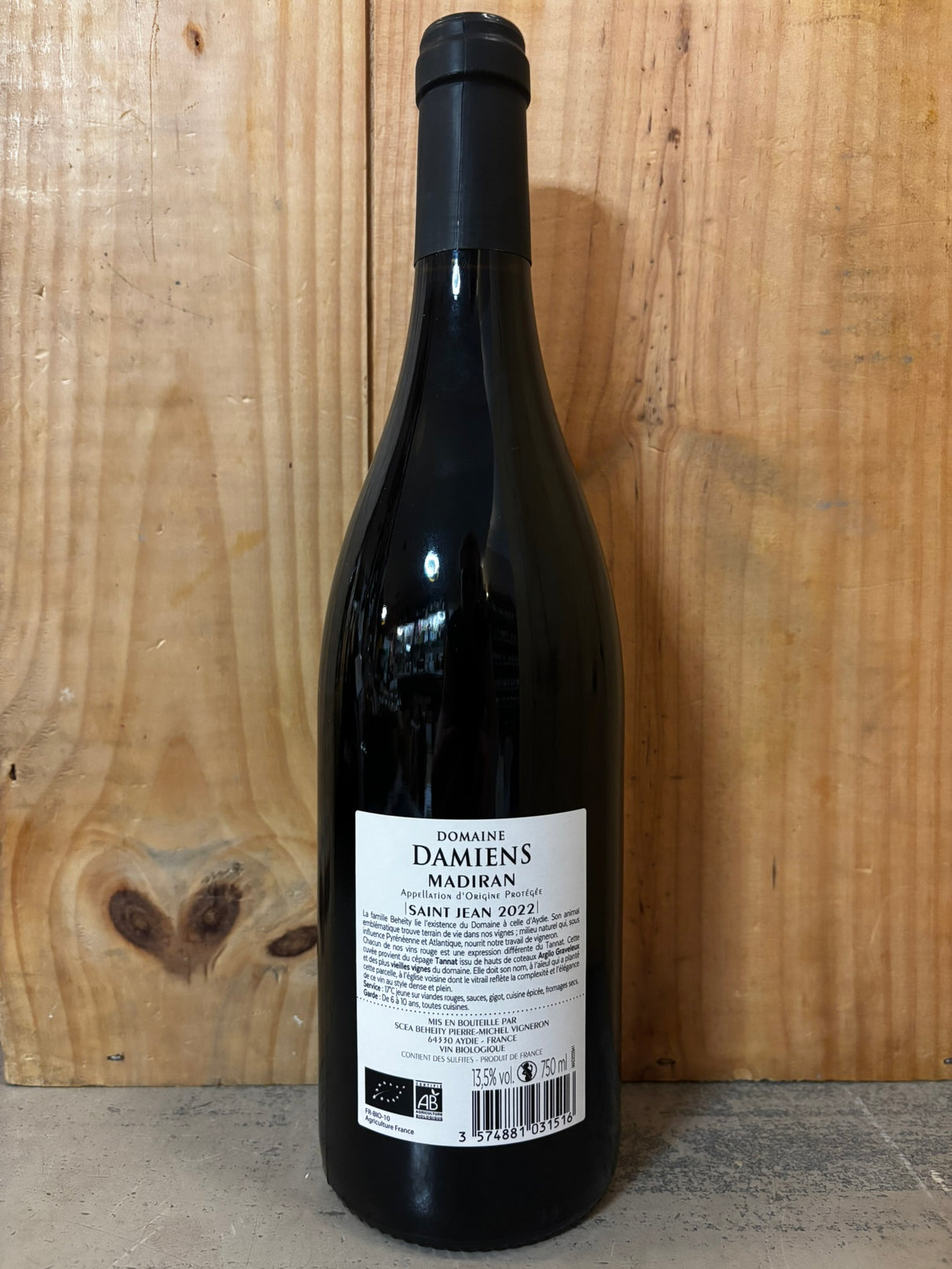 DOMAINE DAMIENS Saint Jean 2022 Madiran 75cl Rouge