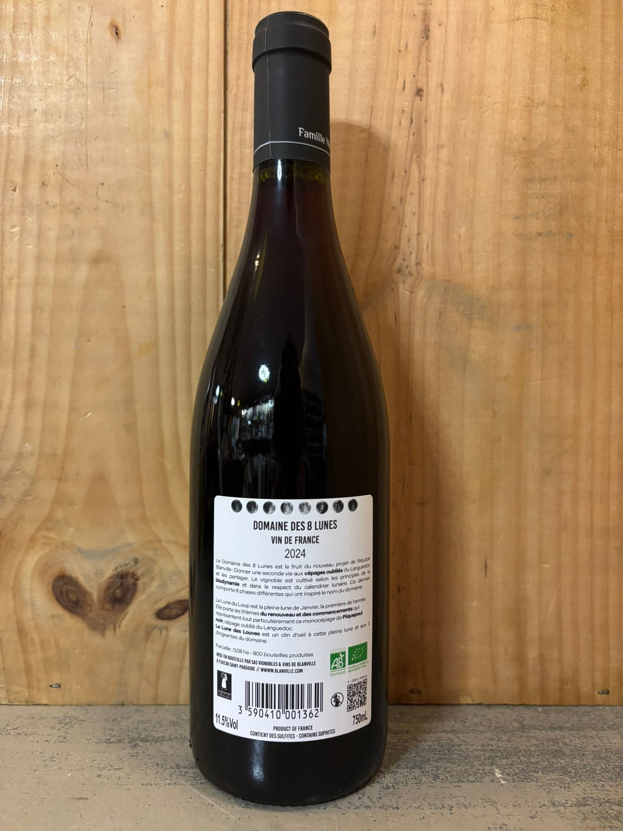 DOMAINE DES 8 LUNES Lune des Louves 2024 Vin de France 75cl Rouge