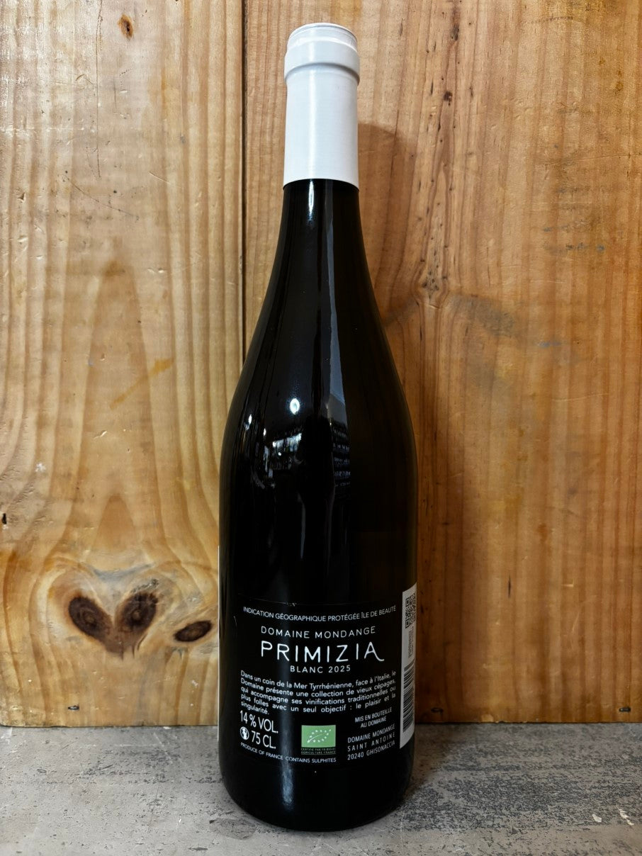 Domaine MONDANGE Primizia 2025 IGP Île de Beauté Corse 75cl Blanc