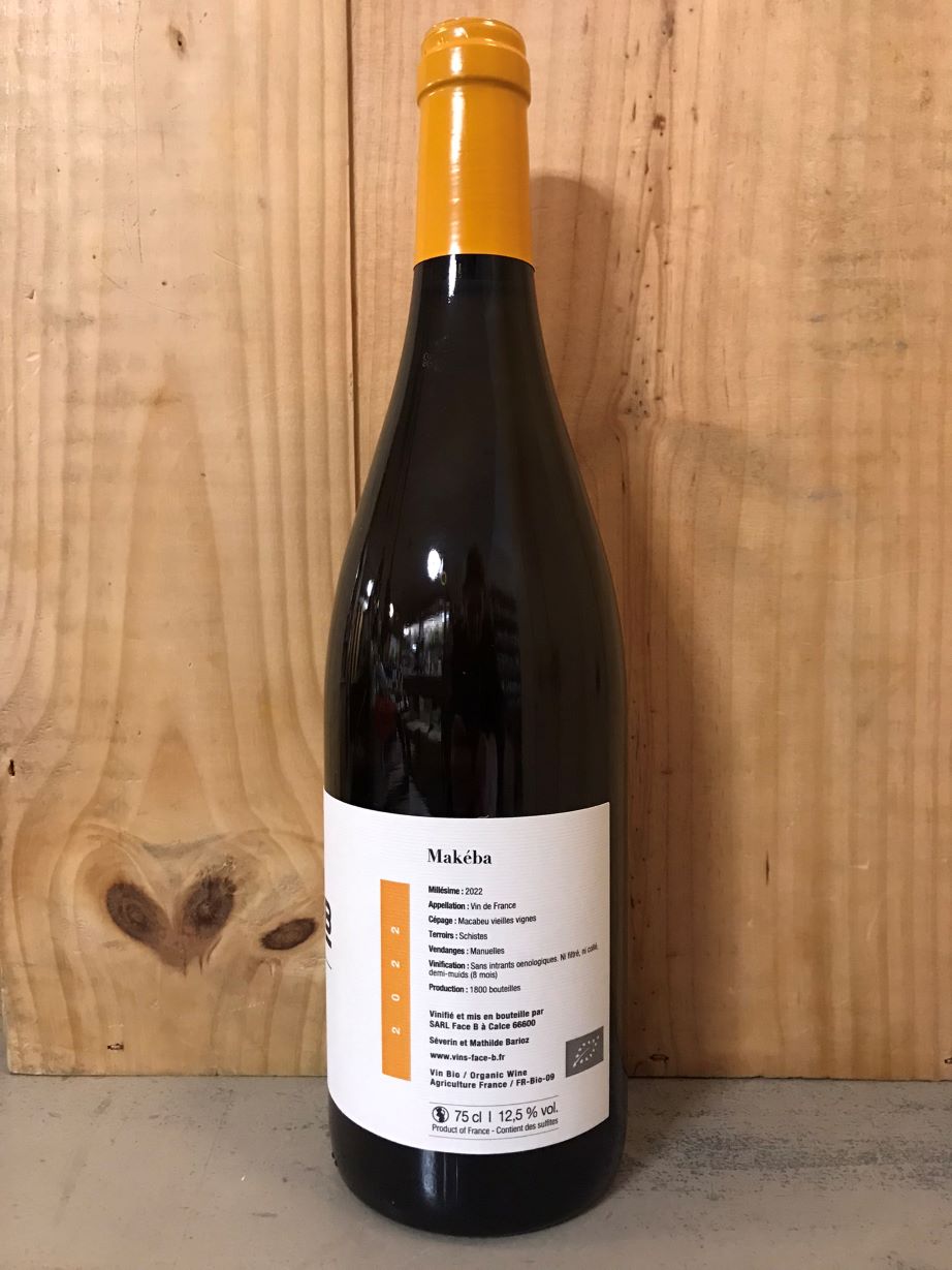 FACE B Makéba 2022 Vin de France (Calce) 75cl Blanc