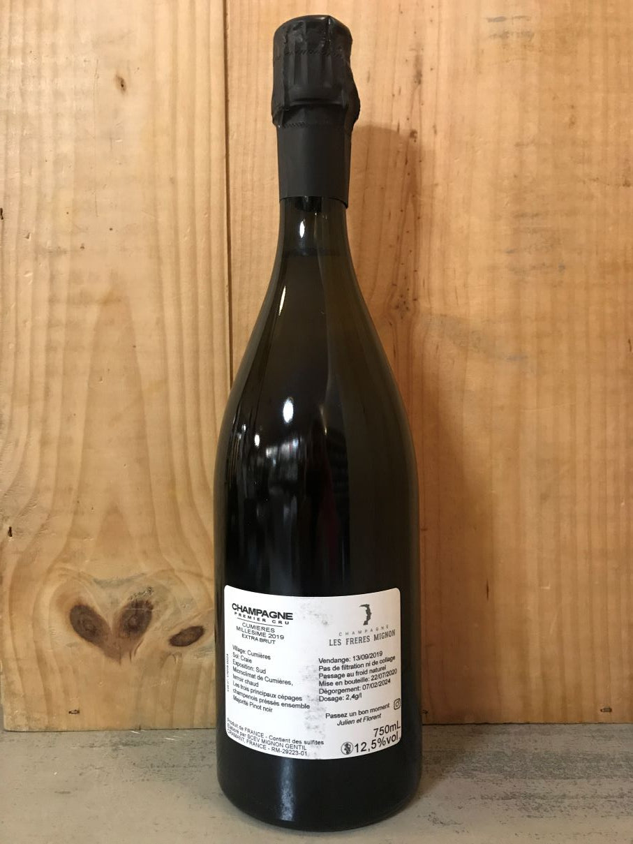 FRERES MIGNON Terroir de CUMIERES 2019 Premier Cru Blanc Extra Brut Champagne 75cl Blanc - 2Sem 2024 