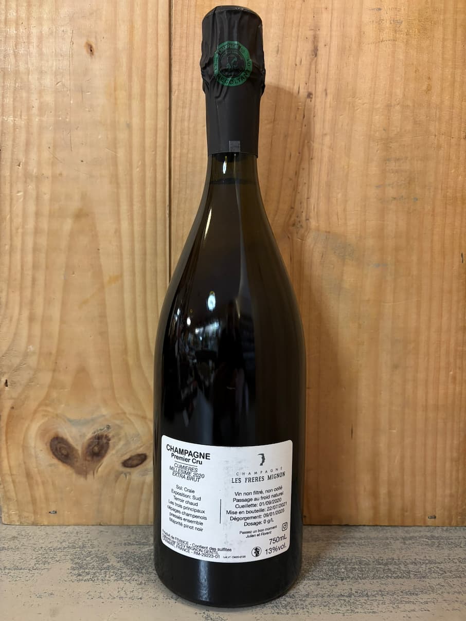 FRERES MIGNON Terroir de CUMIERES 2020 Premier Cru Blanc Extra Brut Champagne 75cl Blanc - 2Sem 2025