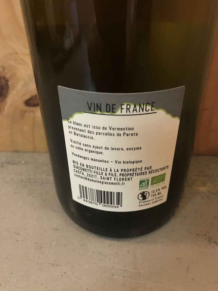 GIACOMETTI Cuvée de l'Agriate 2023 Vin de France (Patrimonio) Corse 75cl Blanc