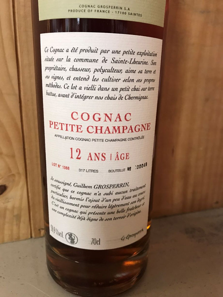 GROSPERRIN 12 ans Petite Champagne CF11/2022 50°9 70cl Cognac
