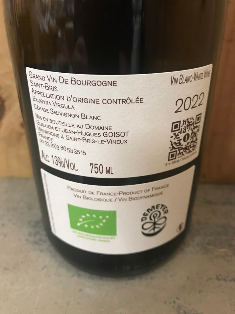 GUILHEM & JH GOISOT Saint Bris Exogyra Virgula 2022 75cl Blanc