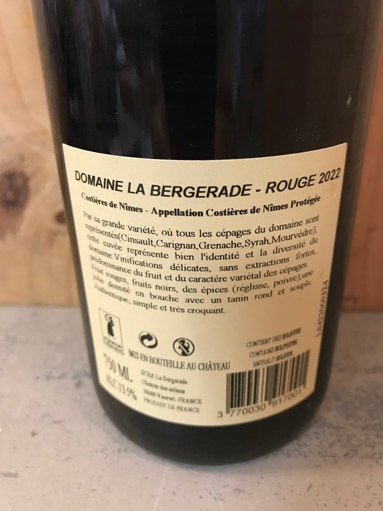 LA BERGERADE 2022 Costières de Nîmes 75cl Rouge