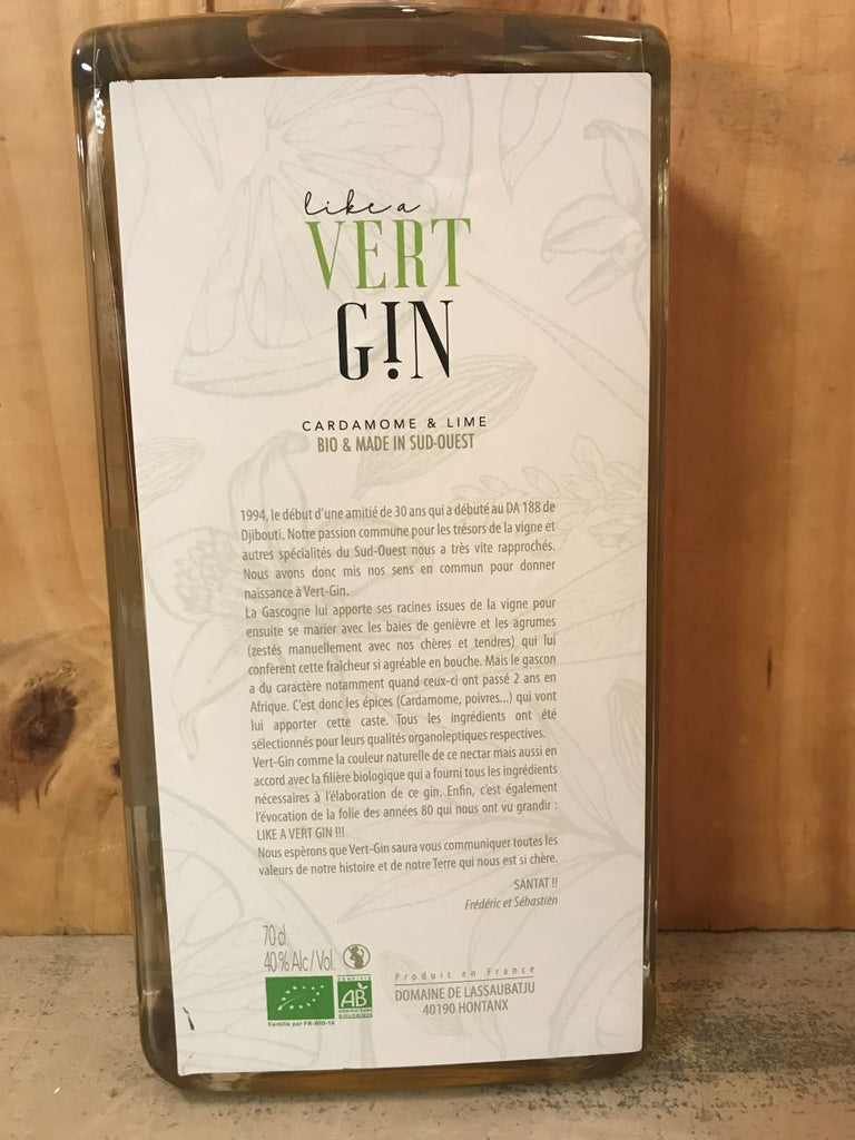 LASSAUBATJU Like a Vert Gin 40° Gin 70cl France