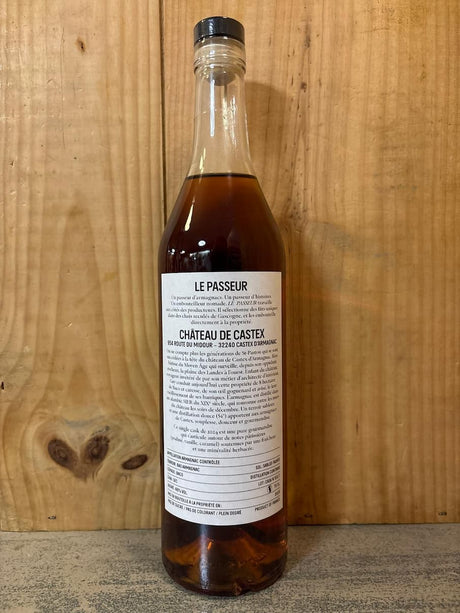 LE PASSEUR Castex 2004 fût n° D317 Distillation continue 46° Bas Armagnac 70cl