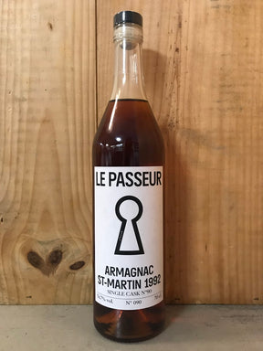 LE PASSEUR St Martin 1992 fût n° 90 Distillation continue 54,7° Bas Armagnac 70cl