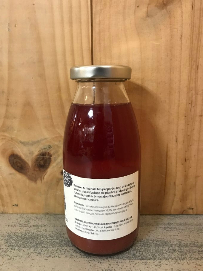 NOS JARDINS IMPARFAITS Framboise, Estragon du Mexique 25cl Jus de Fruits