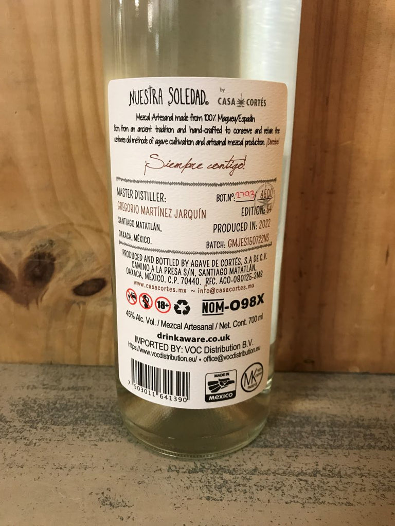 NUESTRA SOLEDAD Matatlan Mezcal Espadin 45° 70cl Mexique
