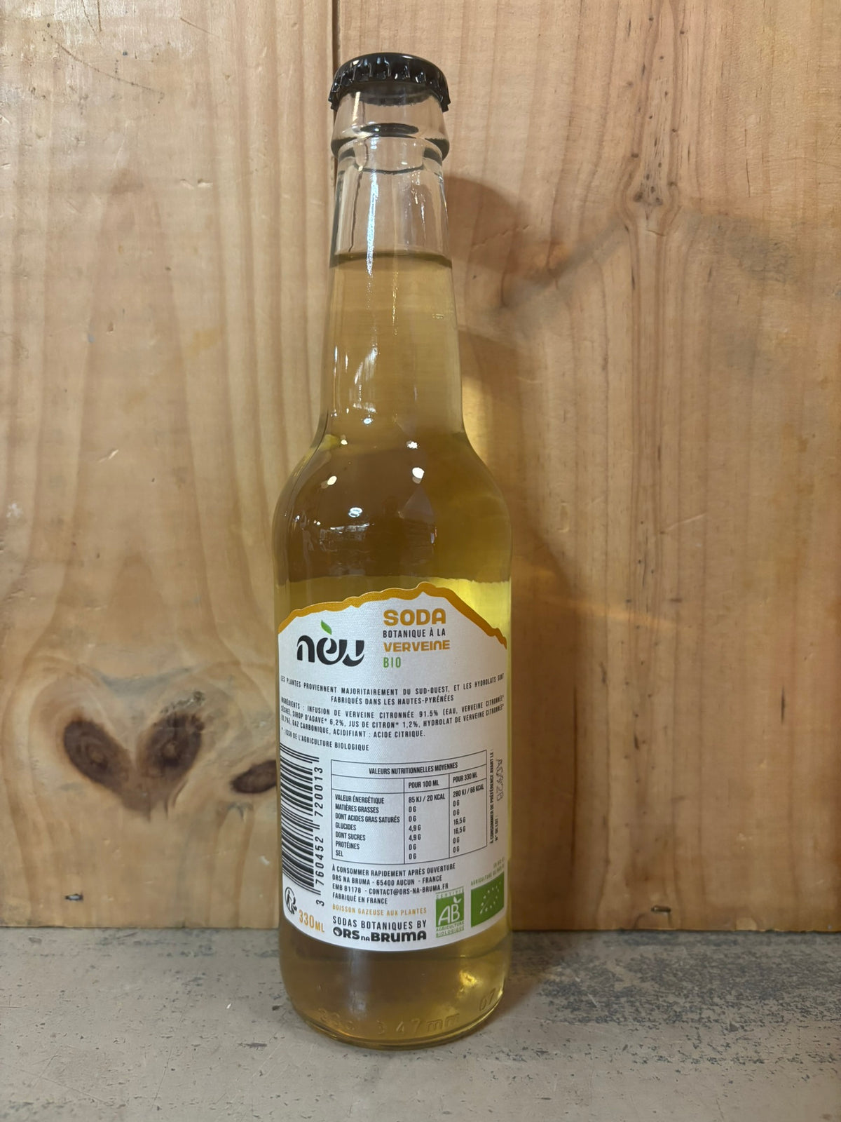 ORS NA BRUMA Soda Botanique Verveine Bio du Val d'Azun 0° 33cl