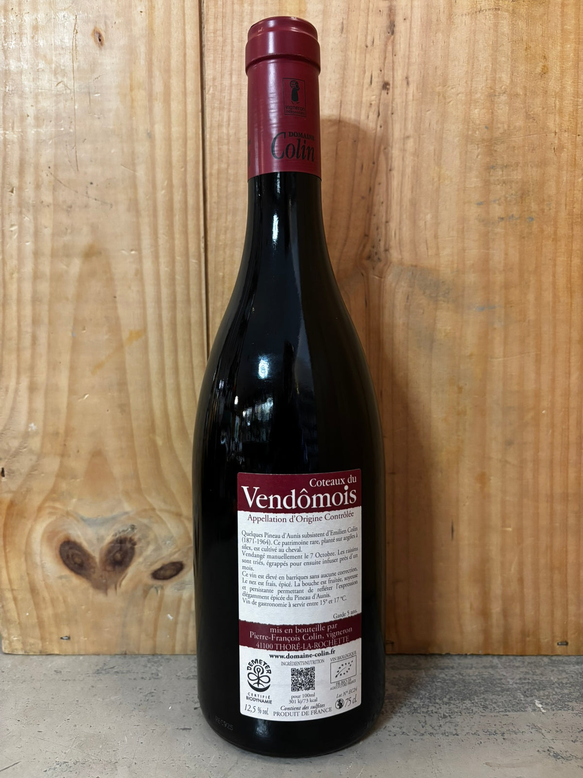 PATRICE COLIN Emilien 2024 Pineau d'Aunis Vieilles Vignes Coteaux du Vendômois 75cl Rouge