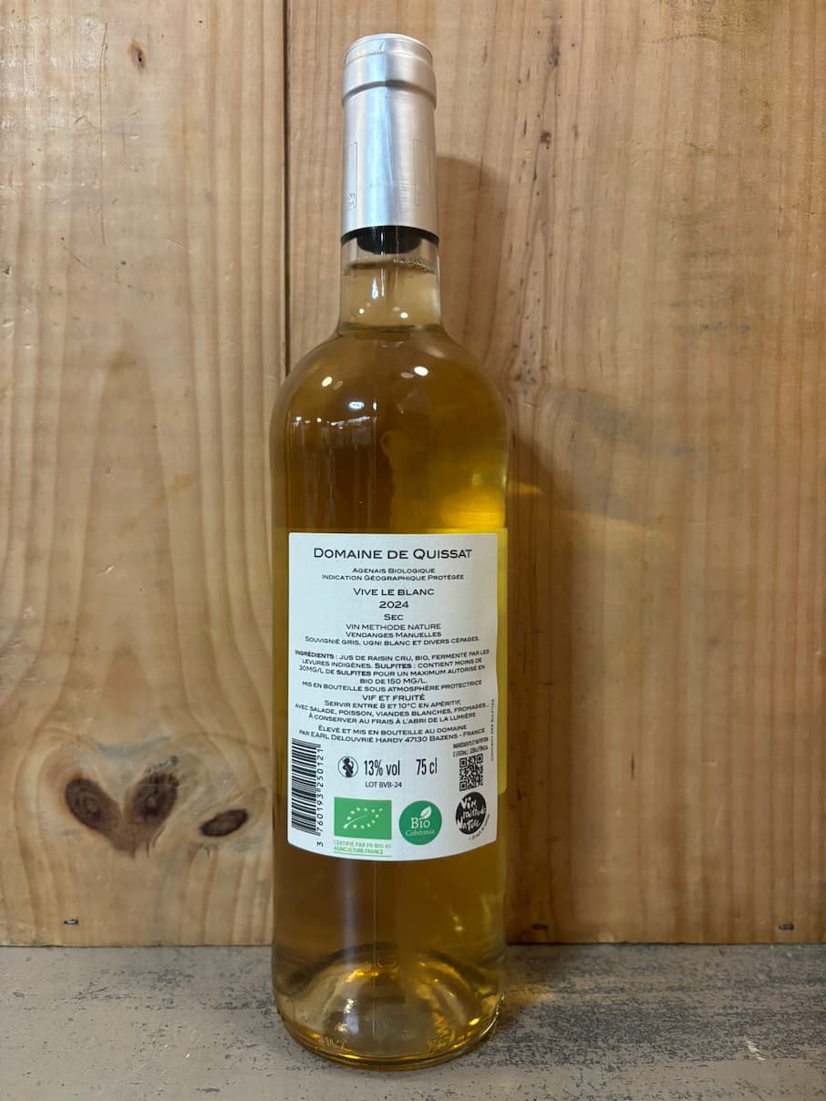 QUISSAT Vive le Blanc 2024 IGP Agenais 75cl Blanc