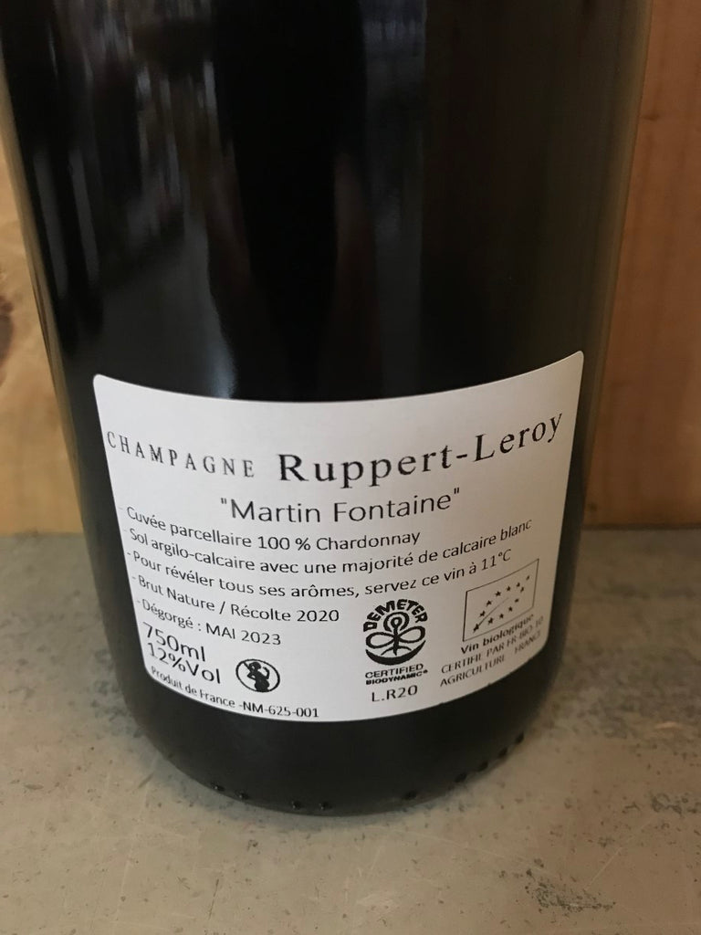 RUPPERT LEROY Martin Fontaine 2020** Brut Nature Champagne 75cl Blanc -